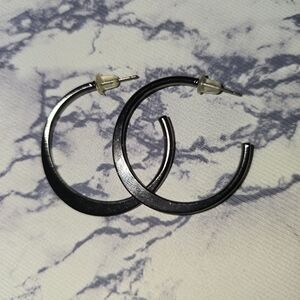 Classic Black Hoop Earrings - Women's Jewelry